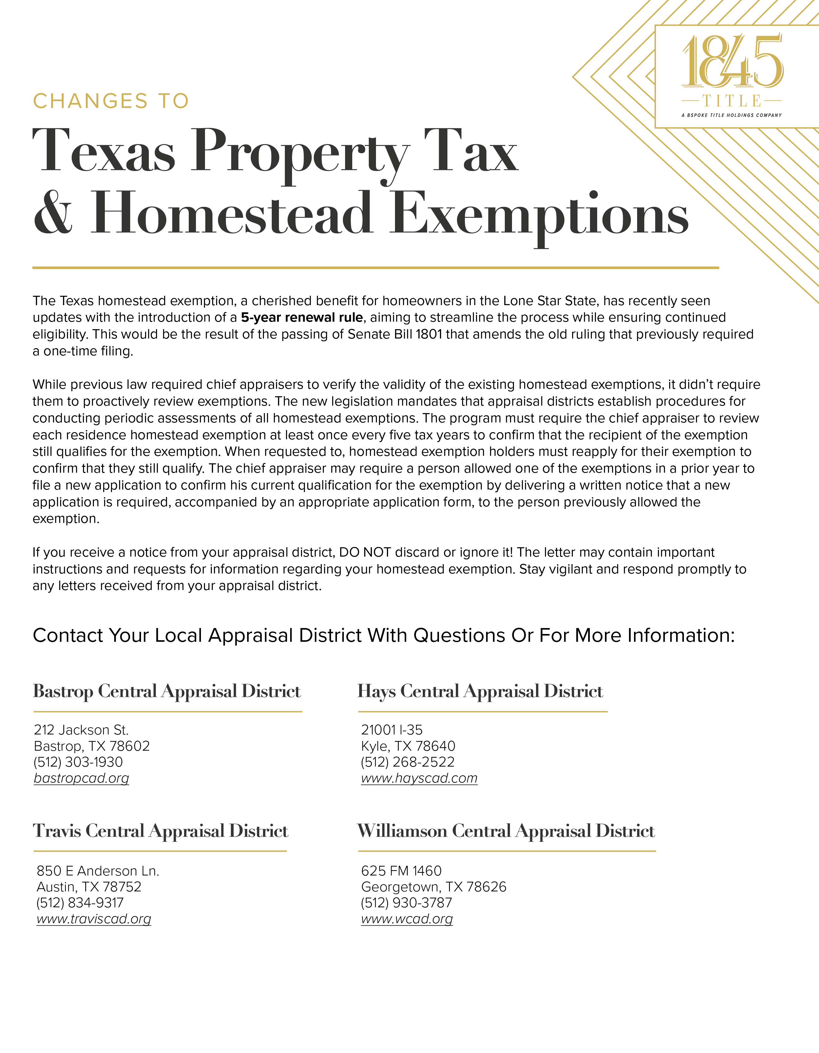 1845 Texas Rates and Coverages Loan Title Policy