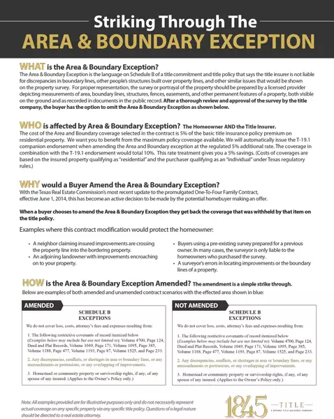 Area and Boundary Exception 1845